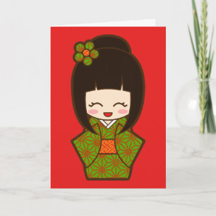 Cartes Pour Fêtes Annuelles Christmas Kokeshi