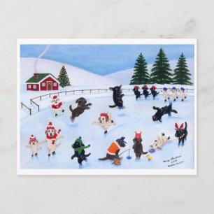 Cartes Pour Fêtes Annuelles Christmas Labrador Fun Peinture