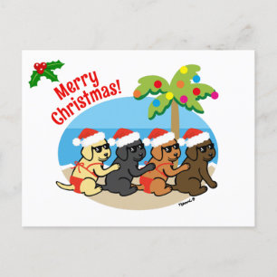 Cartes Pour Fêtes Annuelles Christmas Labrador Retriever Beach Enfants