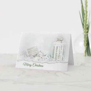 Cartes Pour Fêtes Annuelles Christmas lantern and ornaments in snow