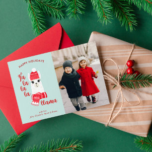 Cartes Pour Fêtes Annuelles Christmas Llama Custom Photo