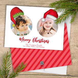 Cartes Pour Fêtes Annuelles Christmas mignon Père Noël Elf drôle Whimsical 2 P