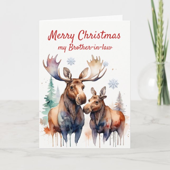 Cartes Pour Fêtes Annuelles Christmas Moose-t Fun Moose Brother-in-law (Devant)