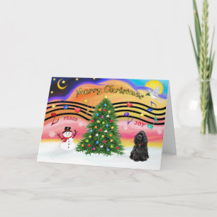 Cartes Pour Fêtes Annuelles Christmas Music 2 - Cocker Spaniel (noir)