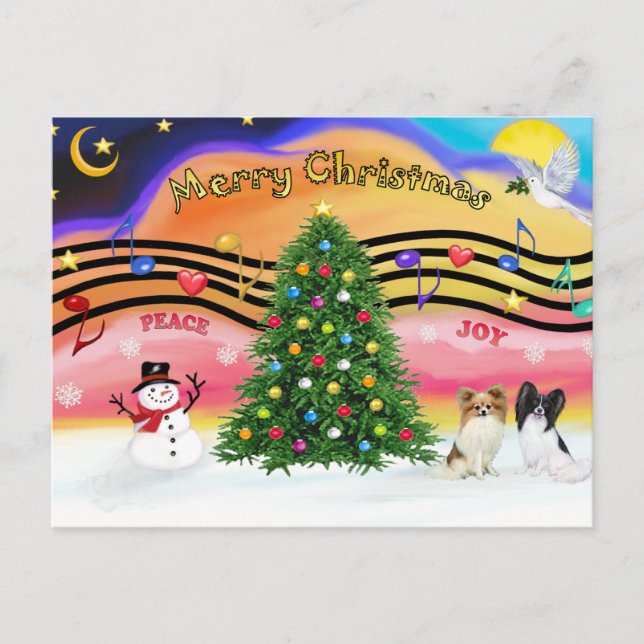 Cartes Pour Fêtes Annuelles Christmas Music 2 - Papillons (2) (Devant)
