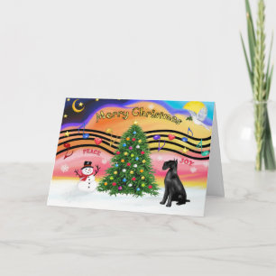Cartes Pour Fêtes Annuelles Christmas Music 2 - Schnauzer (Giant noir)