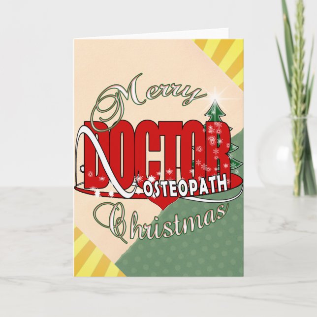 CARTES POUR FÊTES ANNUELLES CHRISTMAS OSTEOPATH DOCTEUR (Devant)