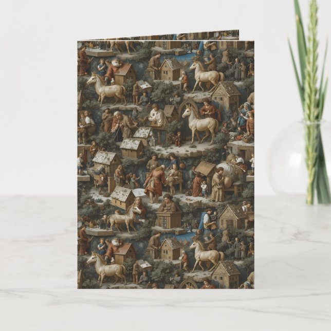 Cartes Pour Fêtes Annuelles Christmas Pattern Vintage Art (Devant)