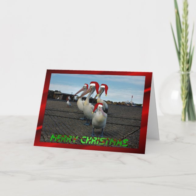 Cartes Pour Fêtes Annuelles Christmas pelican family funny hummor xma (Devant)