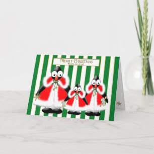 Cartes Pour Fêtes Annuelles CHRISTMAS PENQUIN FAMILLE ACCUEILLIR - Stanta cost