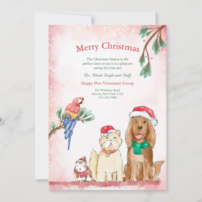 Cartes Pour Fêtes Annuelles Christmas Pets (Devant)
