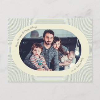 Cartes Pour Fêtes Annuelles Christmas Photocard Playful Design Oval Photo