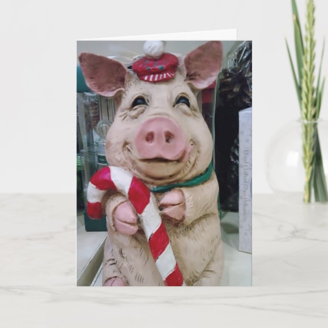 CARTES POUR FÊTES ANNUELLES CHRISTMAS PIGGY SOUHAITE (Devant)