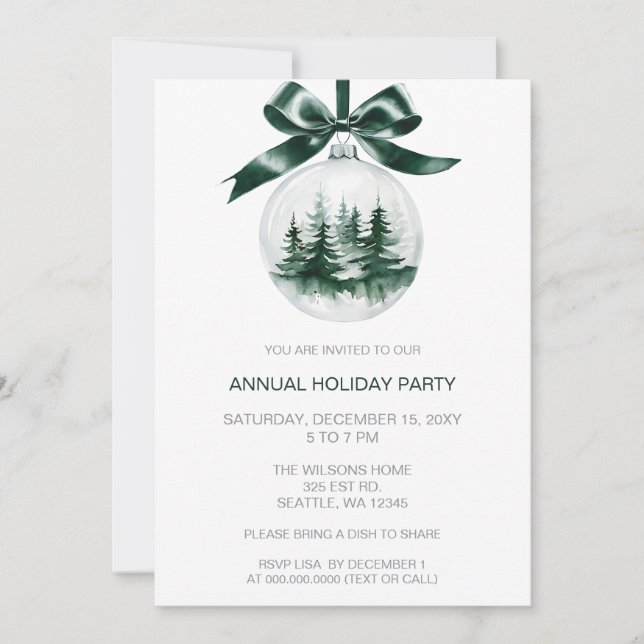 Cartes Pour Fêtes Annuelles Christmas Pine Tree Ornament  (Devant)