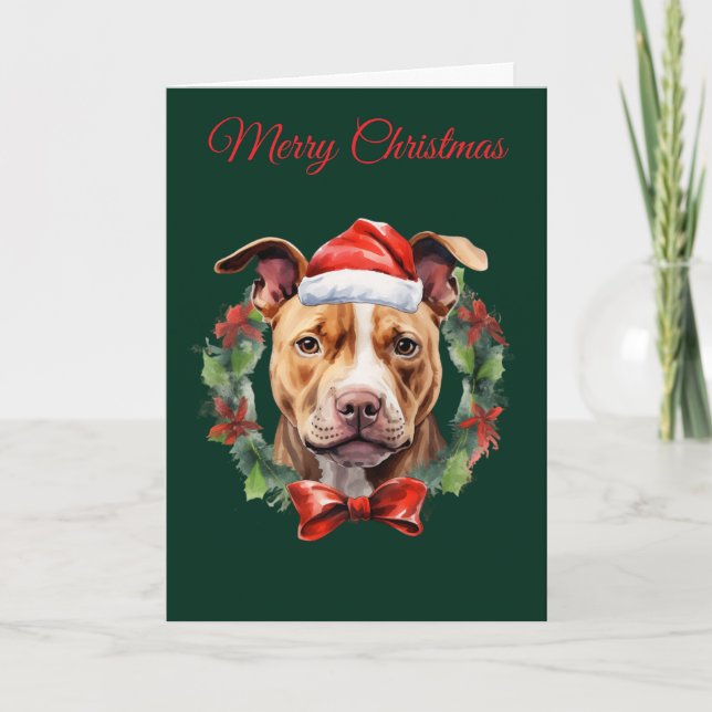 Cartes Pour Fêtes Annuelles Christmas Pitbull (Devant)