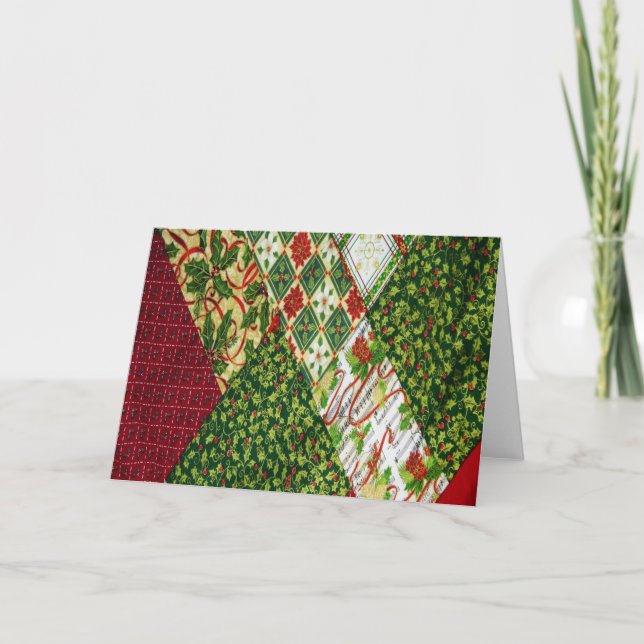 Cartes Pour Fêtes Annuelles Christmas Quilt Background (Devant)