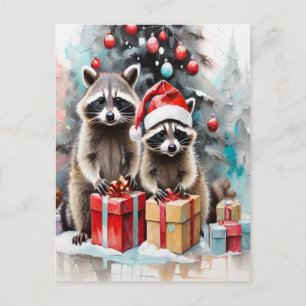 Cartes Pour Fêtes Annuelles Christmas Raccoon Lover