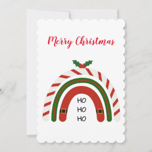 Cartes Pour Fêtes Annuelles Christmas Rainbow Let it Neige Flat Holiday Card