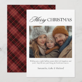 Cartes Pour Fêtes Annuelles Christmas Red Plaid Family Photo Holiday Card