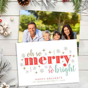 Cartes Pour Fêtes Annuelles Christmas Retro Merry Bright Photo