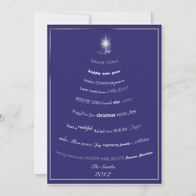 Cartes Pour Fêtes Annuelles Christmas Sayings Tree Greeting Card (Devant)