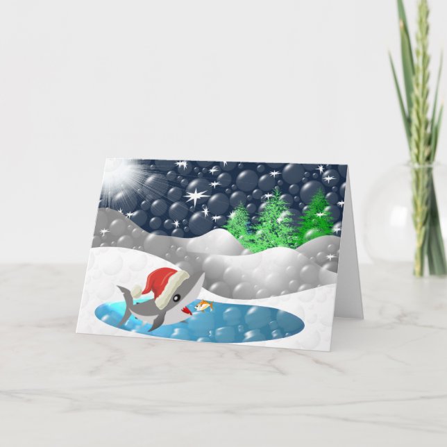 Cartes Pour Fêtes Annuelles Christmas Shark (Devant)