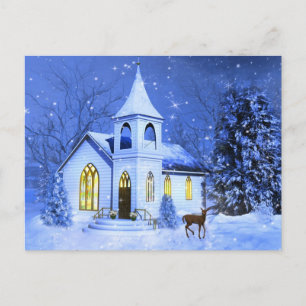 Cartes Pour Fêtes Annuelles Christmas, Snow and Church