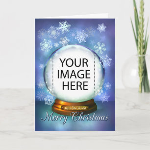 Cartes Pour Fêtes Annuelles Christmas Snow Globe pour votre propre photo