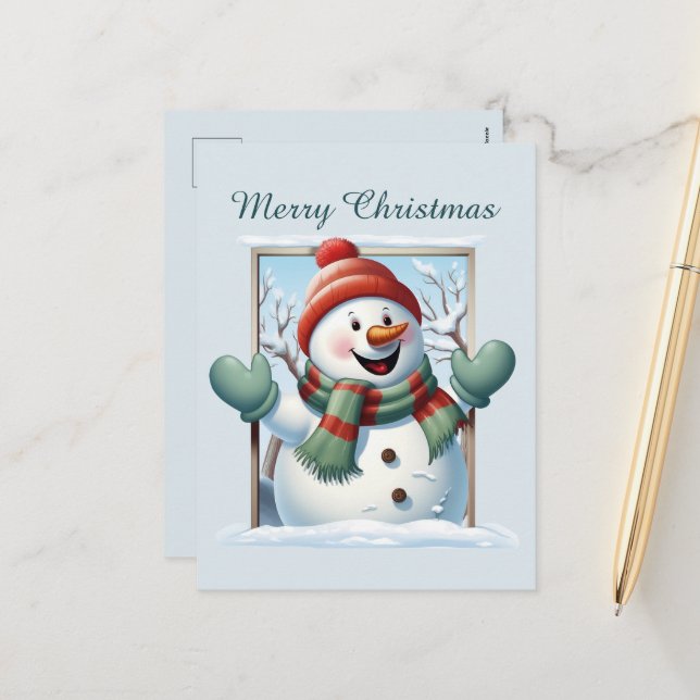Cartes Pour Fêtes Annuelles Christmas snowkids ajouter texte aquarelle Holiday (Devant/Arrière en situation)
