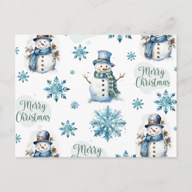 Cartes Pour Fêtes Annuelles Christmas Snowman (Devant)