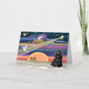 Cartes Pour Fêtes Annuelles Christmas Star - Cocker Spaniel (noir)