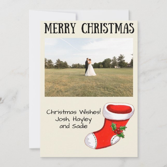 Cartes Pour Fêtes Annuelles Christmas Stocking Christmas Photo Card (Devant)