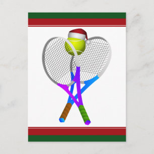 Cartes Pour Fêtes Annuelles Christmas Tennis Ball and Rackets