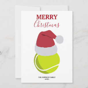 Cartes Pour Fêtes Annuelles Christmas Tennis Sports Ball Nom personnalisé