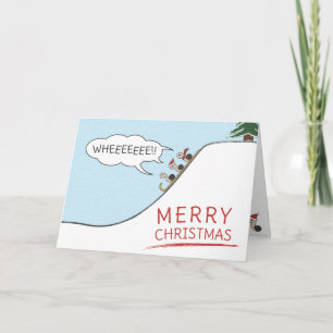 Cartes Pour Fêtes Annuelles Christmas Toboggan