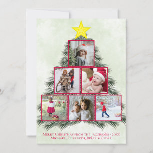 Cartes Pour Fêtes Annuelles Christmas Tree Photo Collage mignonne Festive