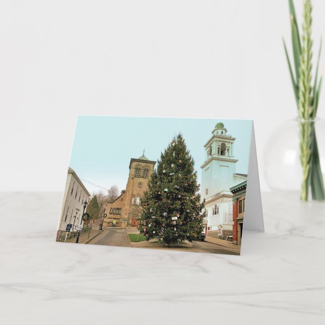 Cartes Pour Fêtes Annuelles Christmas Tree Town Carré Plymouth MA (Devant)