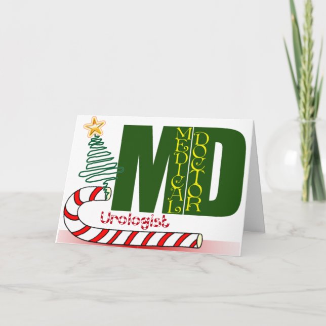 CARTES POUR FÊTES ANNUELLES CHRISTMAS UROLOGISTE - MÉDECIN - MD (Devant)