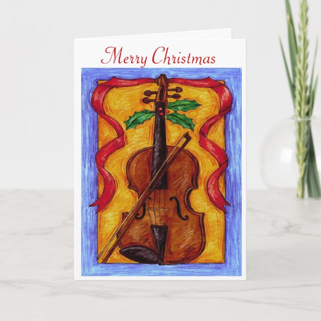 Cartes Pour Fêtes Annuelles Christmas Violin (Devant)