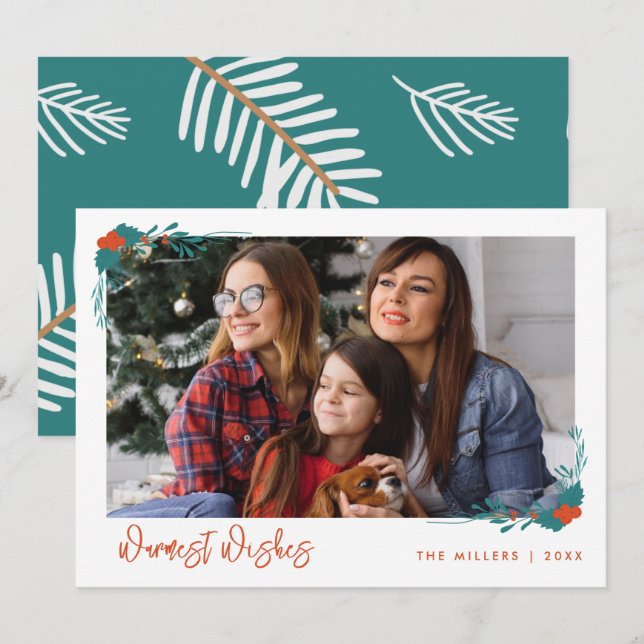 Cartes Pour Fêtes Annuelles Christmas Warmest Warmest Family Photo Holiday Car (Devant / Derrière)