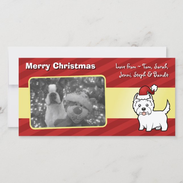 Cartes Pour Fêtes Annuelles Christmas West Highland White Terrier (Devant)