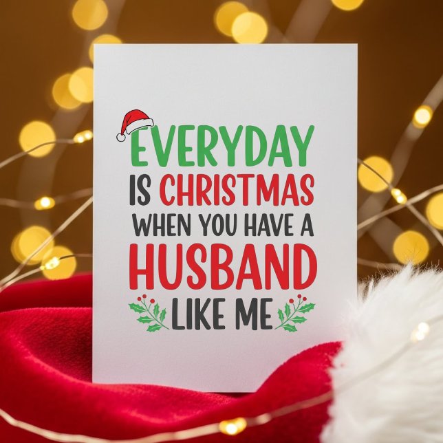 Cartes Pour Fêtes Annuelles Christmas Wife Card Funny Husband Message (Créateur téléchargé)