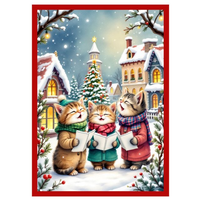 Cartes Pour Fêtes Annuelles Christmas with Cats Humorous Christmas (Créateur téléchargé)