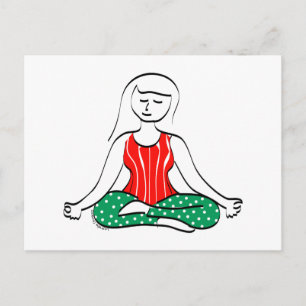 Cartes Pour Fêtes Annuelles Christmas Yoga Postcard