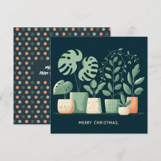 Cartes Pour Fêtes Annuelles Chritmas Orange Green Pots Plantes
