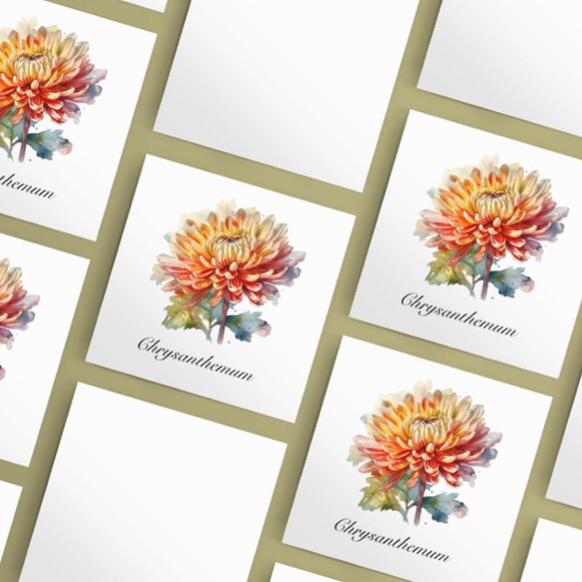 Cartes Pour Fêtes Annuelles Chrysanthème de la récolte d'or, sur mesure (Créateur téléchargé)