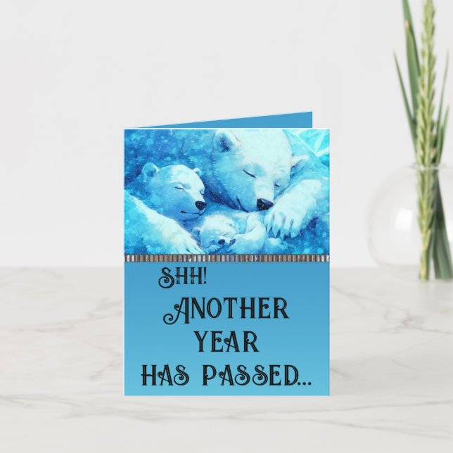 Cartes Pour Fêtes Annuelles Chut ! Ours de neige Noël (Devant)