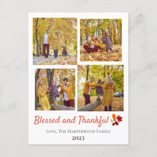 Cartes Pour Fêtes Annuelles Chute moderne Thanksgiving Photo de famille Collag