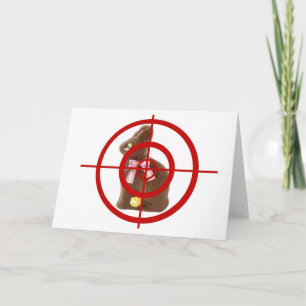 Cartes Pour Fêtes Annuelles Cible de lapin de Pâques de chocolat