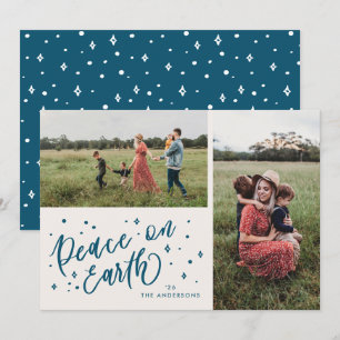 Cartes Pour Fêtes Annuelles Ciel bleu Paix Terre Lettres Noël 2 Photo